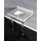 Kingston Brass 30" x 22" Carrara Marble Vanity Top with Clear Acrylic Console Legs, Carrara Marble/Polished Nickel KVPB3030MASQ6 - alternate 3